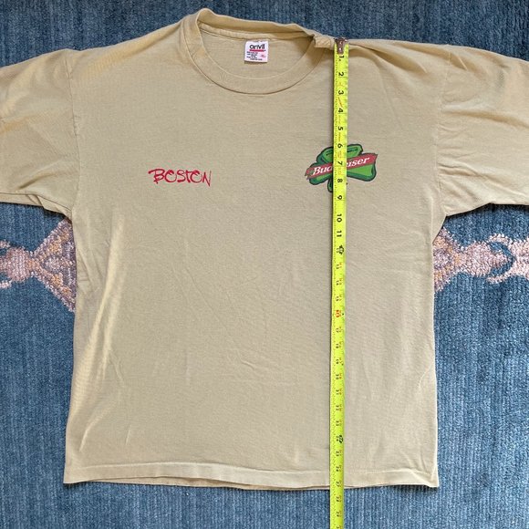 Vintage 90s Budweiser Shirt Men's XL Boston St Patricks Day Green Irish Ireland - Picture 3 of 4